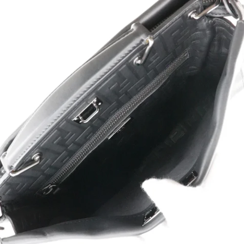 Fendi Vintage Pre-owned Leather briefcases Black Dames