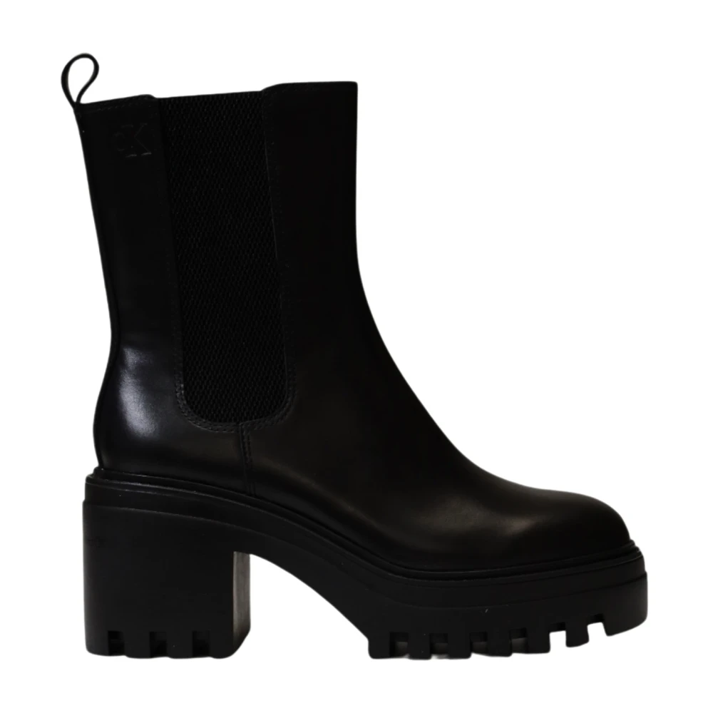 Calvin Klein Chunky Heeled Chelsea Stövlar Black, Dam