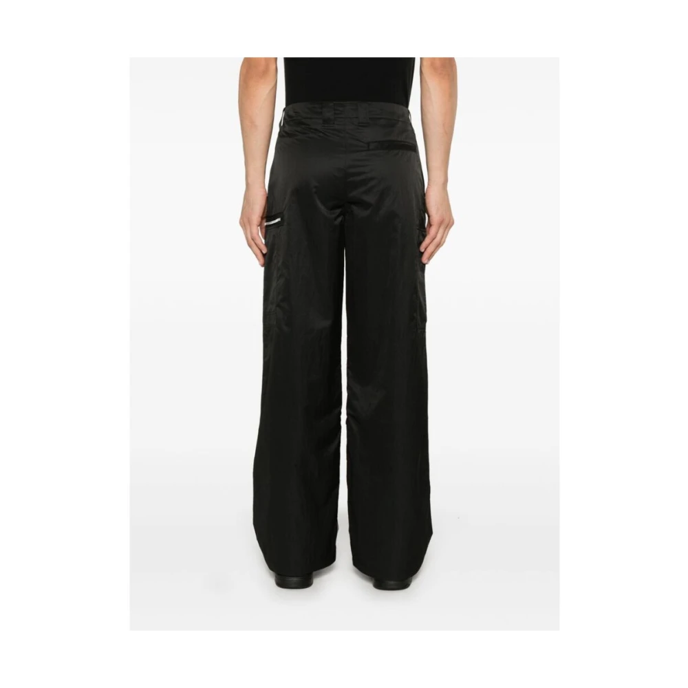 Our Legacy Zwarte Satijnen Straight Leg Broek Black Heren