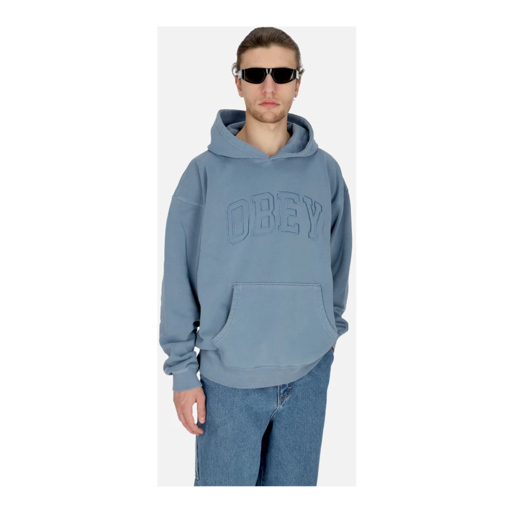 Obey Collegiate Lichtgewicht Hoodie Blauw Blue Heren