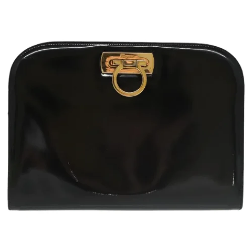 Salvatore Ferragamo Pre-owned Canvas shoulder-bags Black Dames