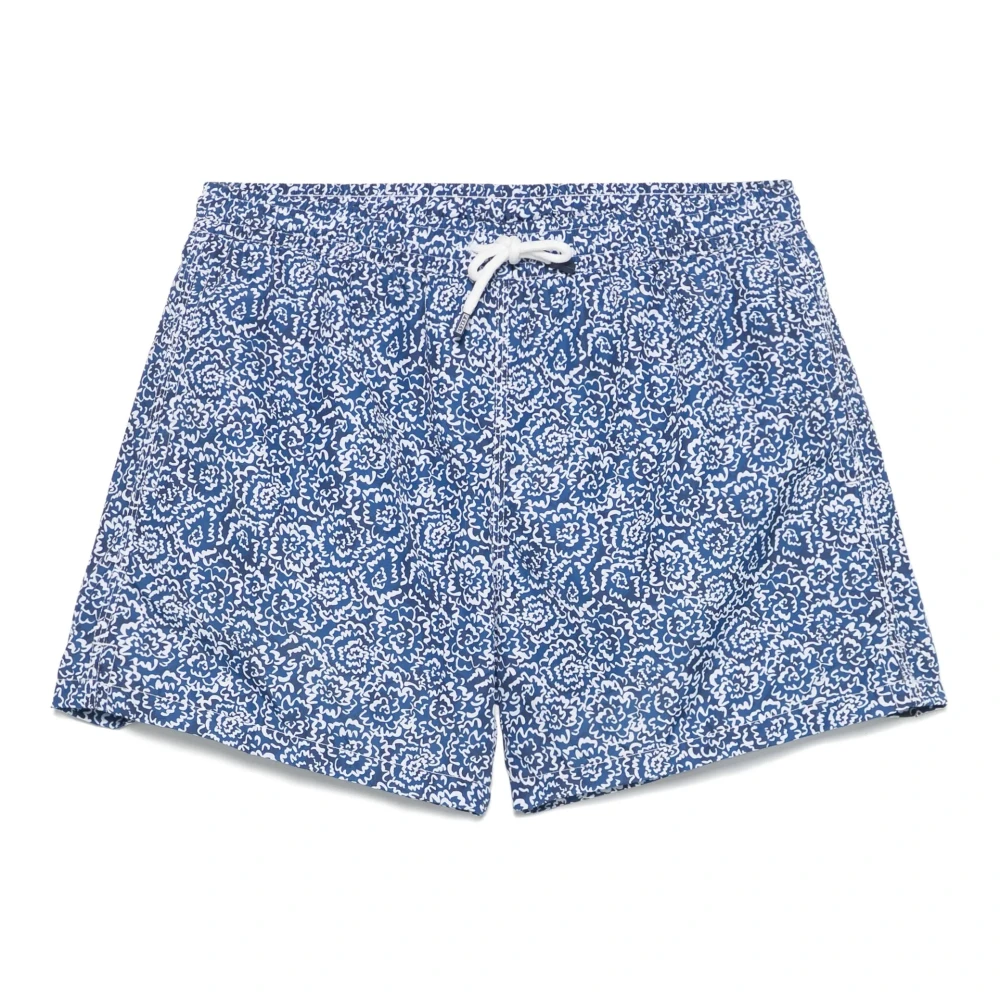 Fedeli Polyester Zwemshorts met Elastische Band Blue Heren