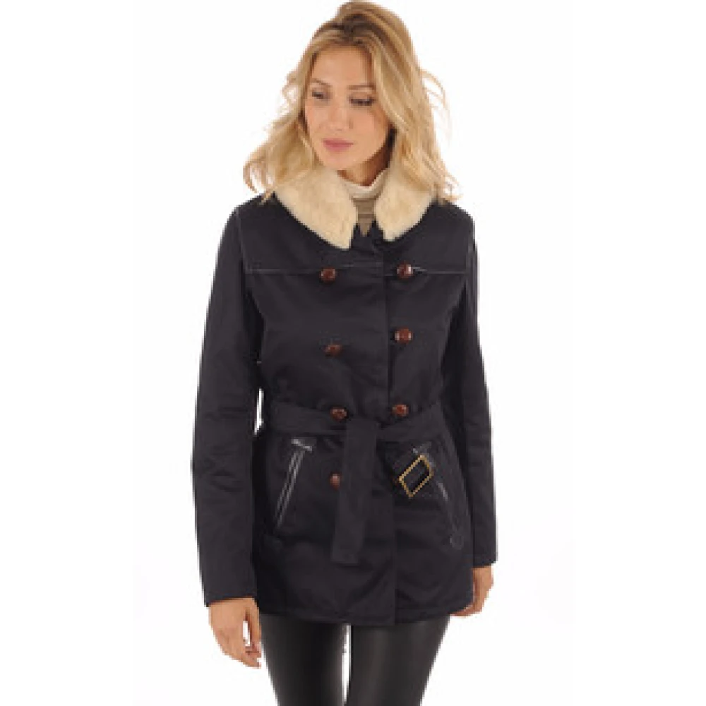 La Canadienne Blauwe Canadese militaire parka jas Blue Dames