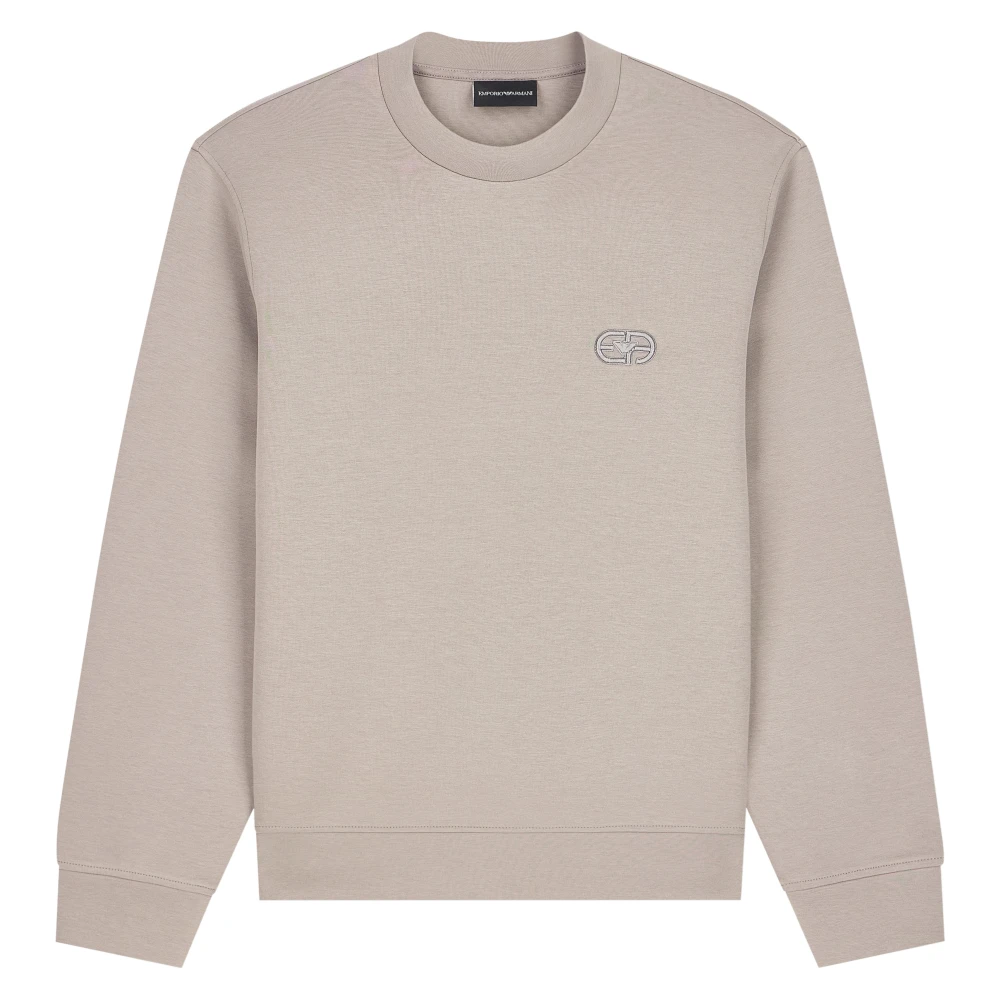 Emporio Armani , Sweatshirts, Male, Beige, Xl, Double Jersey Sweatshirt
