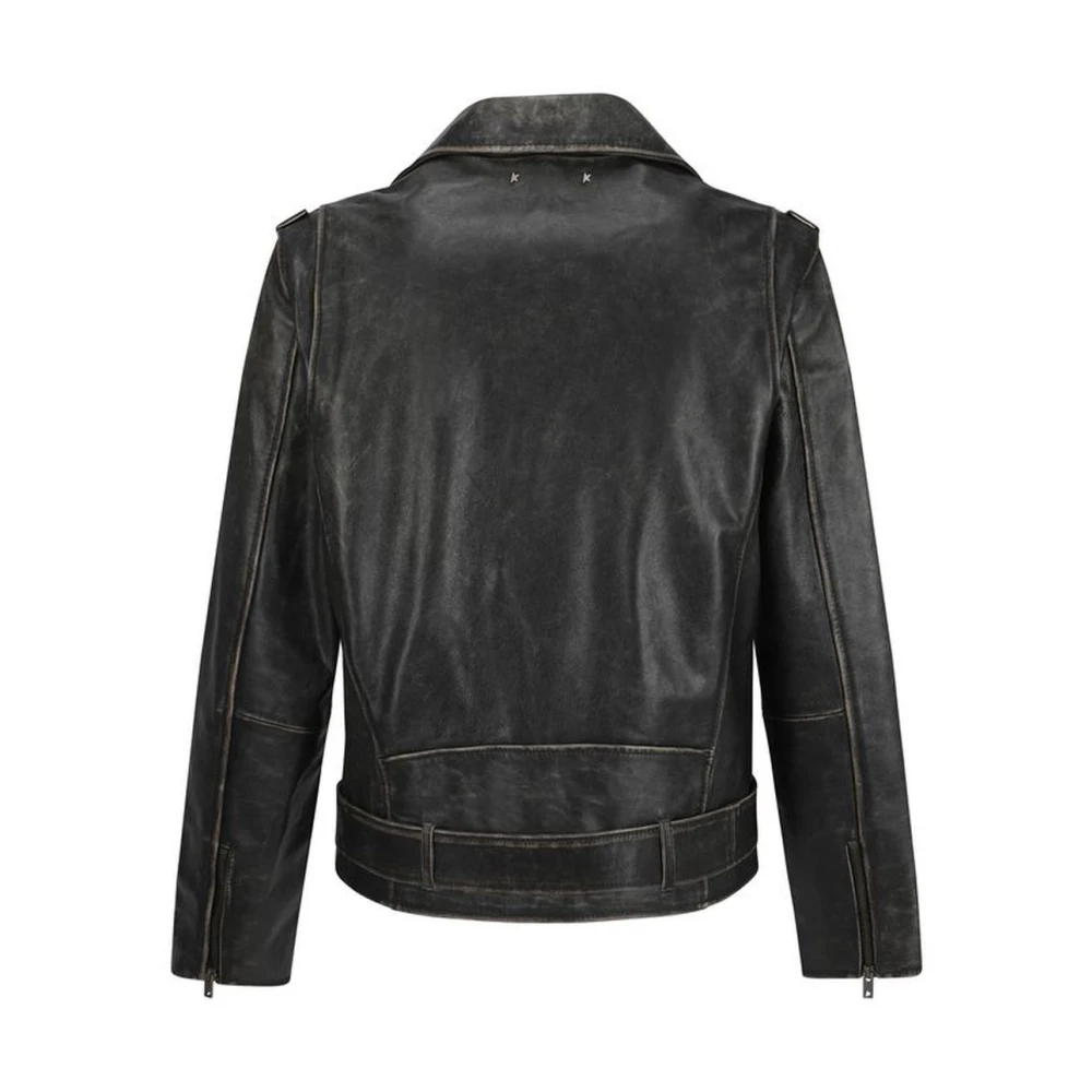 Golden Goose Vintage Leren Bikerjack Black Heren