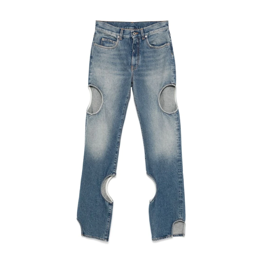 Off White Lichtblauwe Cut-Out Jeans Blue Dames