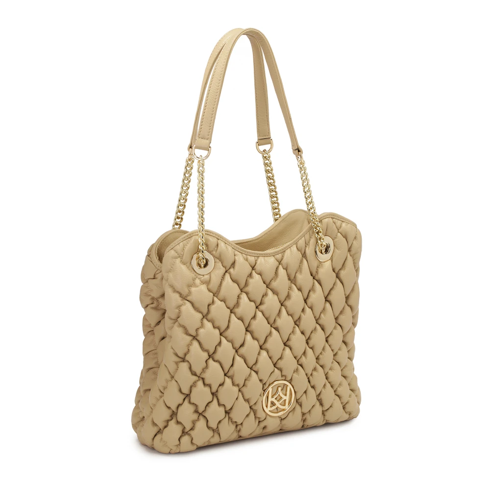 Kazar Beige zachte gewatteerde leren handtas Beige Dames