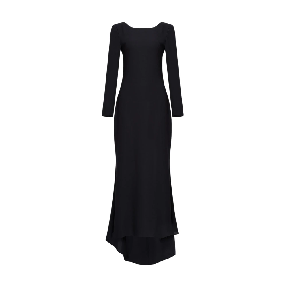 Philosophy di Lorenzo Serafini Zwarte Lange Mouw Aansluitende Jurk Black Dames