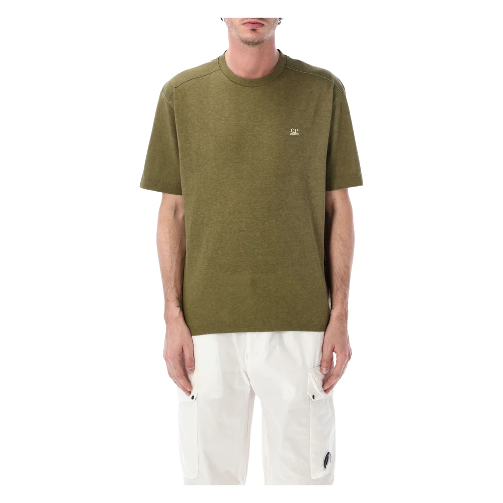 C.p. Company Men's Green T-Shirts, M, Logo Tee