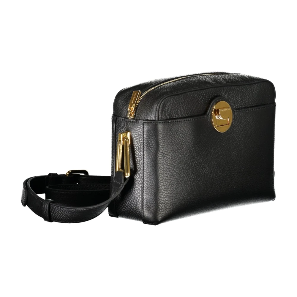 Coccinelle Zwarte Schoudertas met Ritssluiting Black Dames