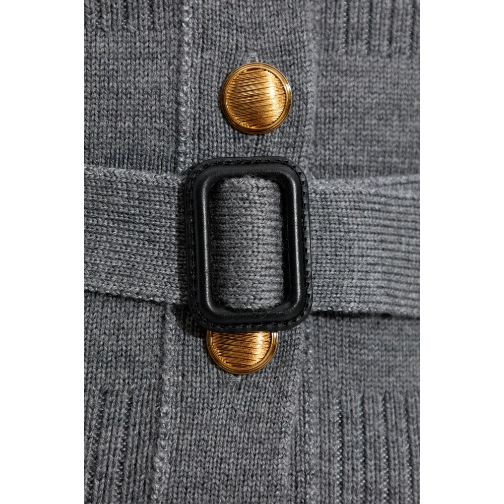 Chloé Wollen jurk met taille riem Gray Dames