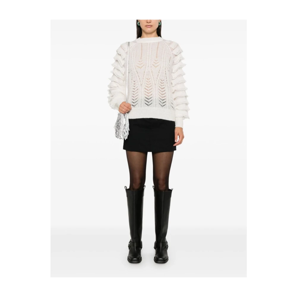 Twinset Roomwit Gebreide Ruche Sweaters White Dames