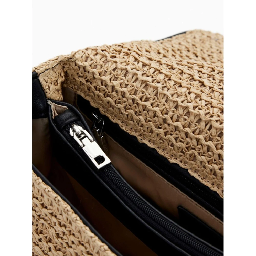 Desigual Raffia rugzak met meerdere compartimenten Beige Dames