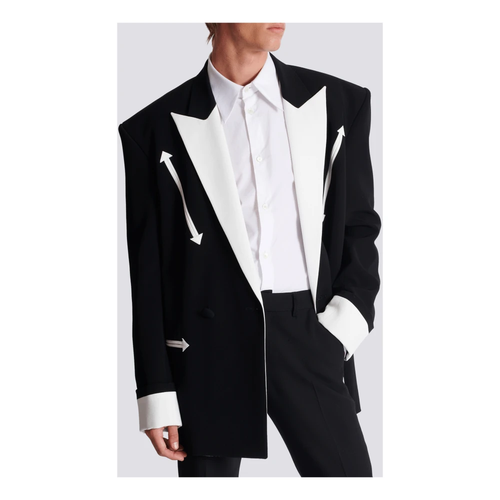 Balmain Westerse crepe blazer Black Heren