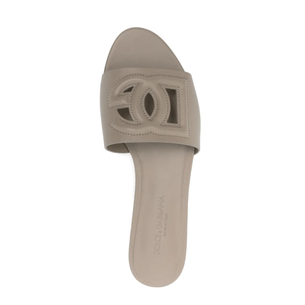 Dolce & Gabbana Leren sandalen met uitgesneden details