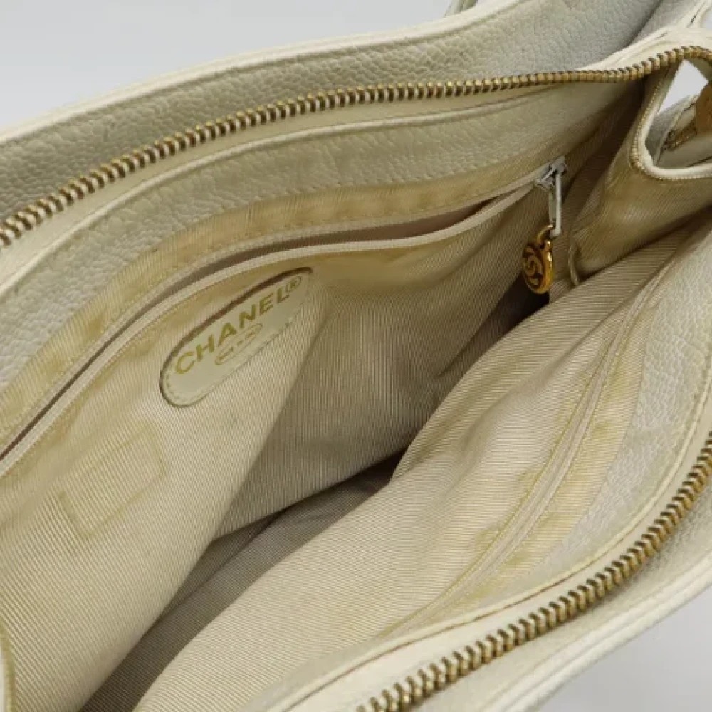 Chanel Vintage Pre-owned Leather totes White Dames