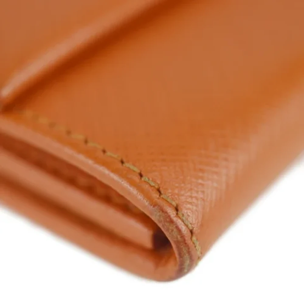 Salvatore Ferragamo Pre-owned Leather wallets Orange Dames