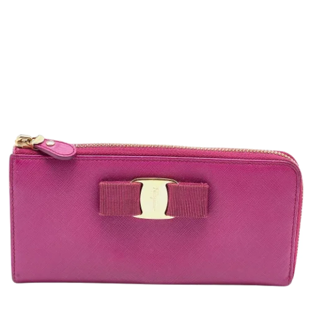 Salvatore Ferragamo Pre-owned Fabric wallets Pink Dames