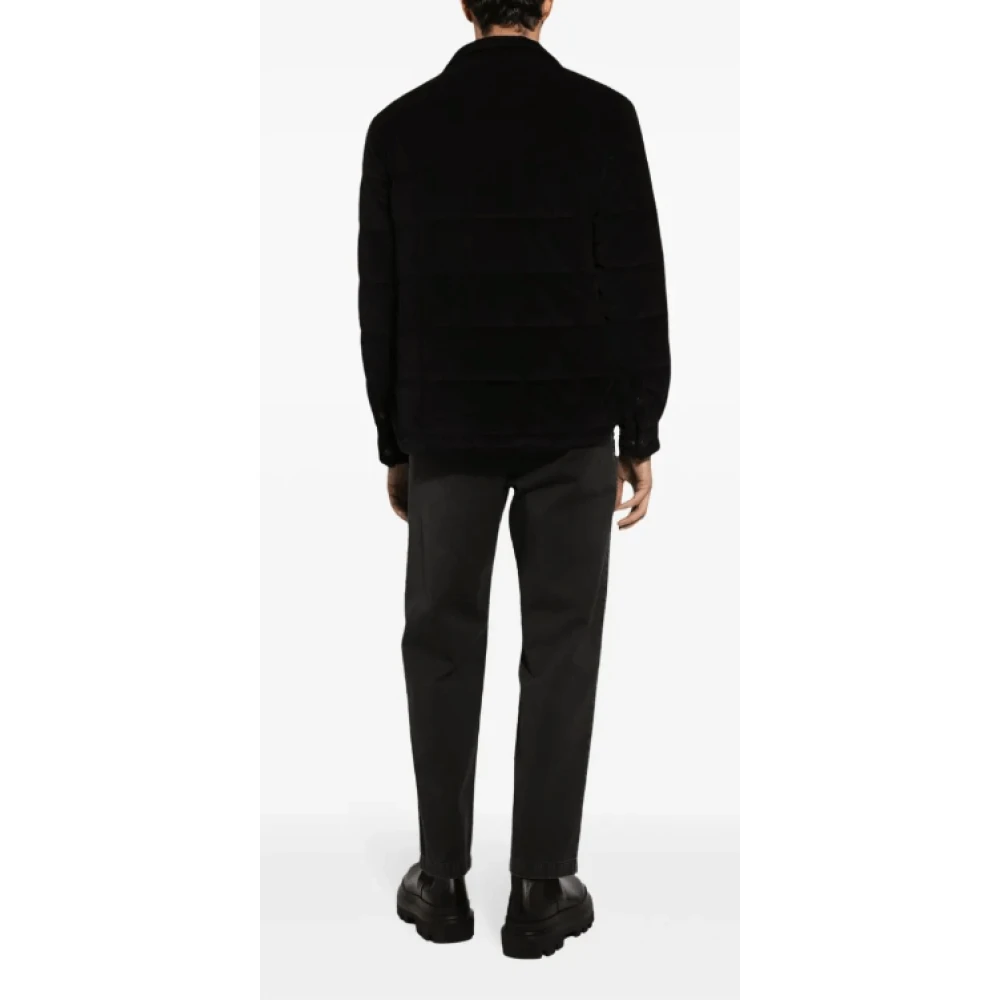 Dolce & Gabbana Zwarte Corduroy Overhemd Jas Black Heren