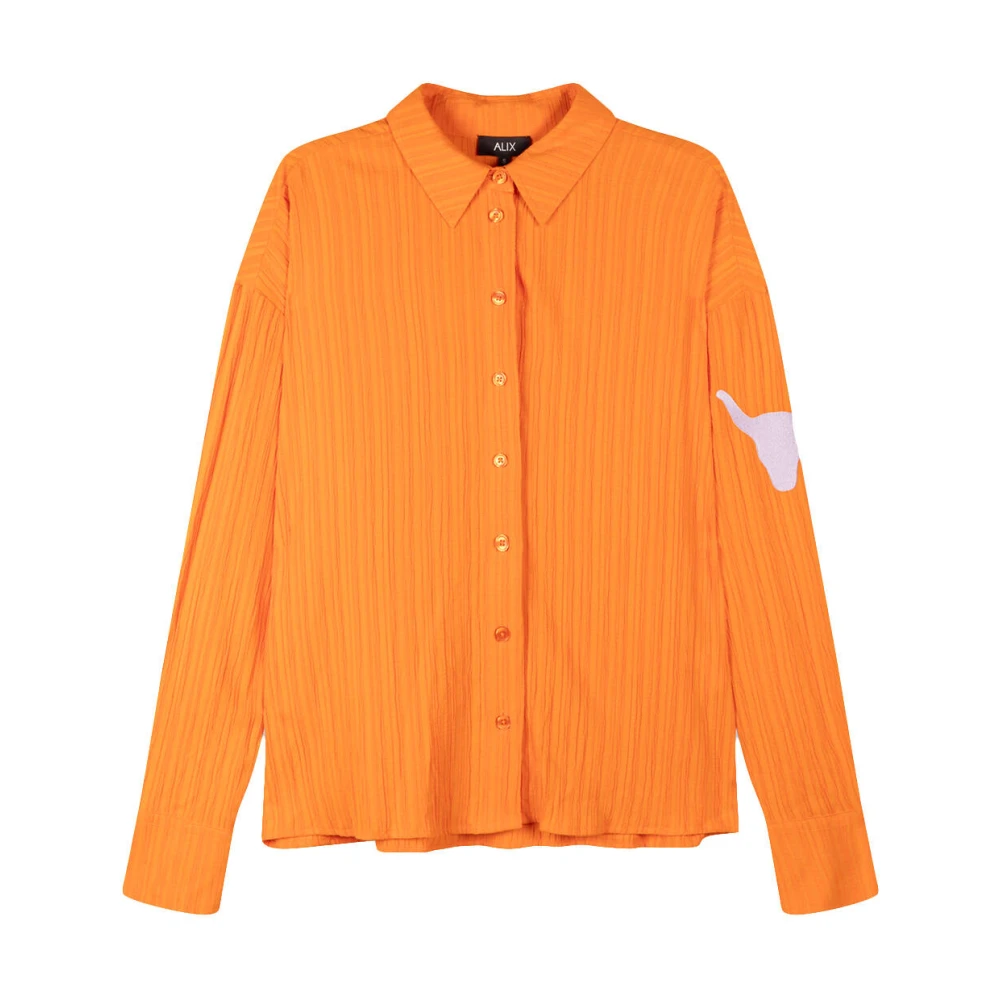 Alix The Label Geweven Kreukel Blouse Orange Dames