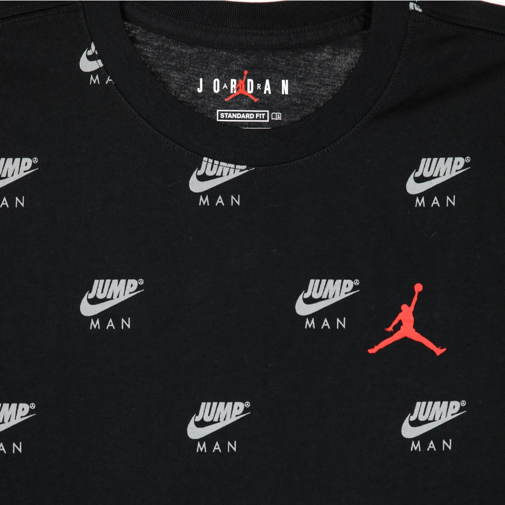 Jordan Gedrukte Crew Tee Rood Zwart Wit Black Heren