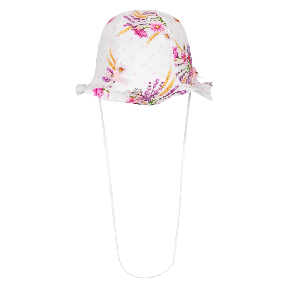 Monnalisa Girls White Hats & Caps,, Luxury Baby Hat Medium