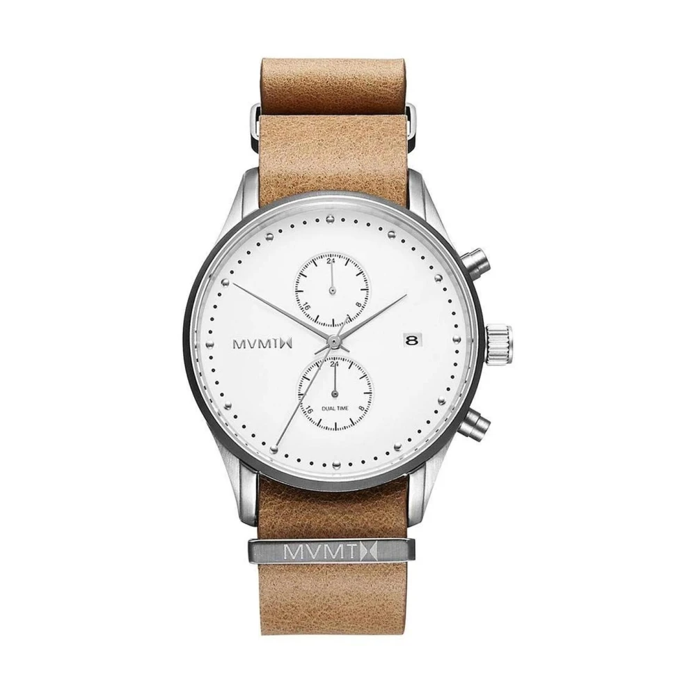 Mvmt Women's Brown Watches, One Size, Chronograph Dual Time Watch With Leather Strap