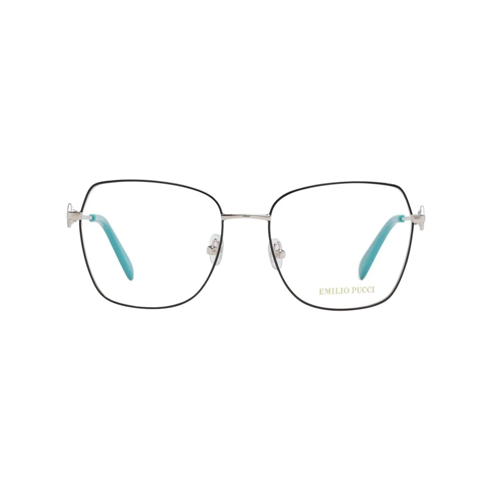 EMILIO PUCCI Zwarte Vierkante Metalen Optische Frames Black Dames