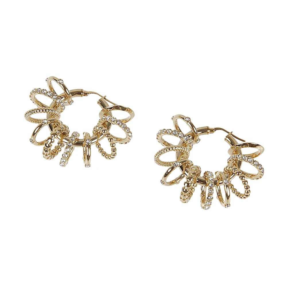 Amina Muaddi Women's Yellow Crystal Hoop Earrings