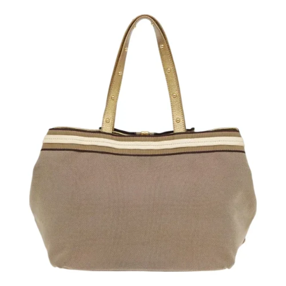 Prada Vintage Pre-owned Canvas handbags Beige Dames