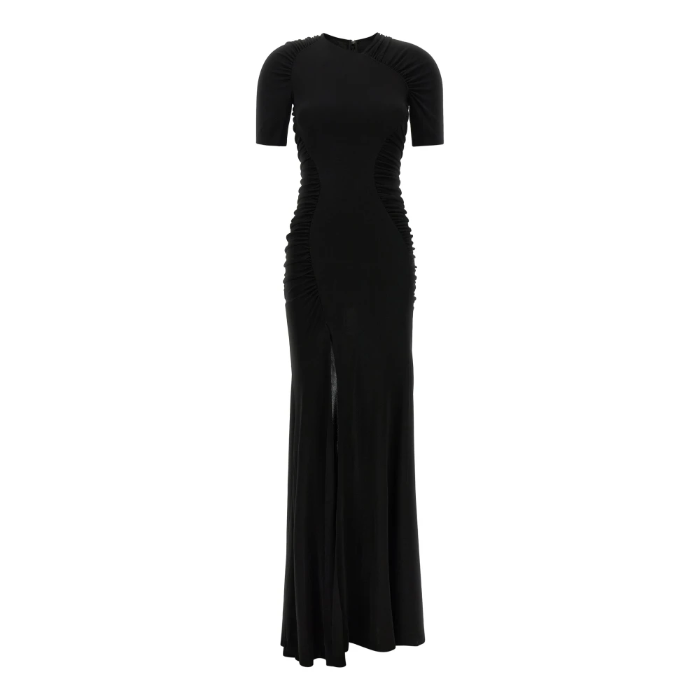 Victoria Beckham Long Gathered Stretch Viscose Dress - Female - Gowns - Black - Xs - Dresses