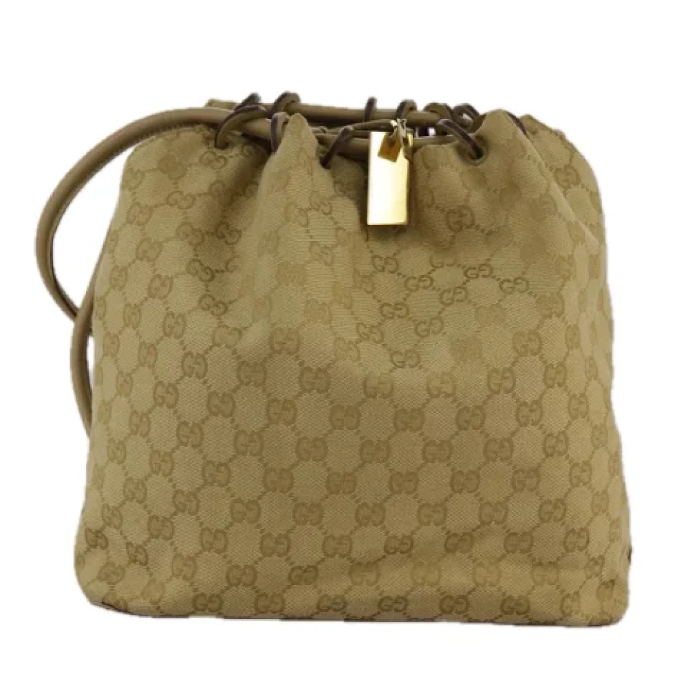 Gucci Vintage Pre-owned Canvas gucci-bags Beige Dames