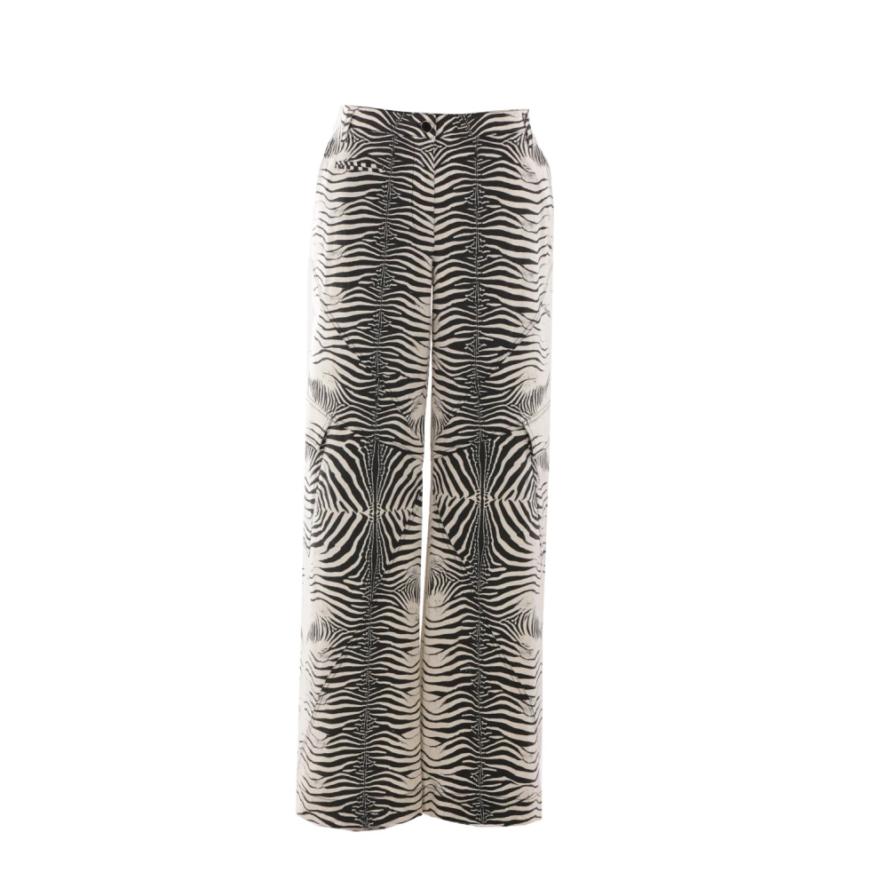 Roberto Cavalli Cargo Broek met Witte Tigresse Print Multicolor Dames