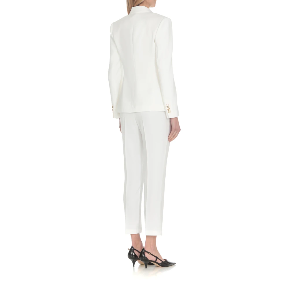 pinko Witte Double Breasted Blazer White Dames