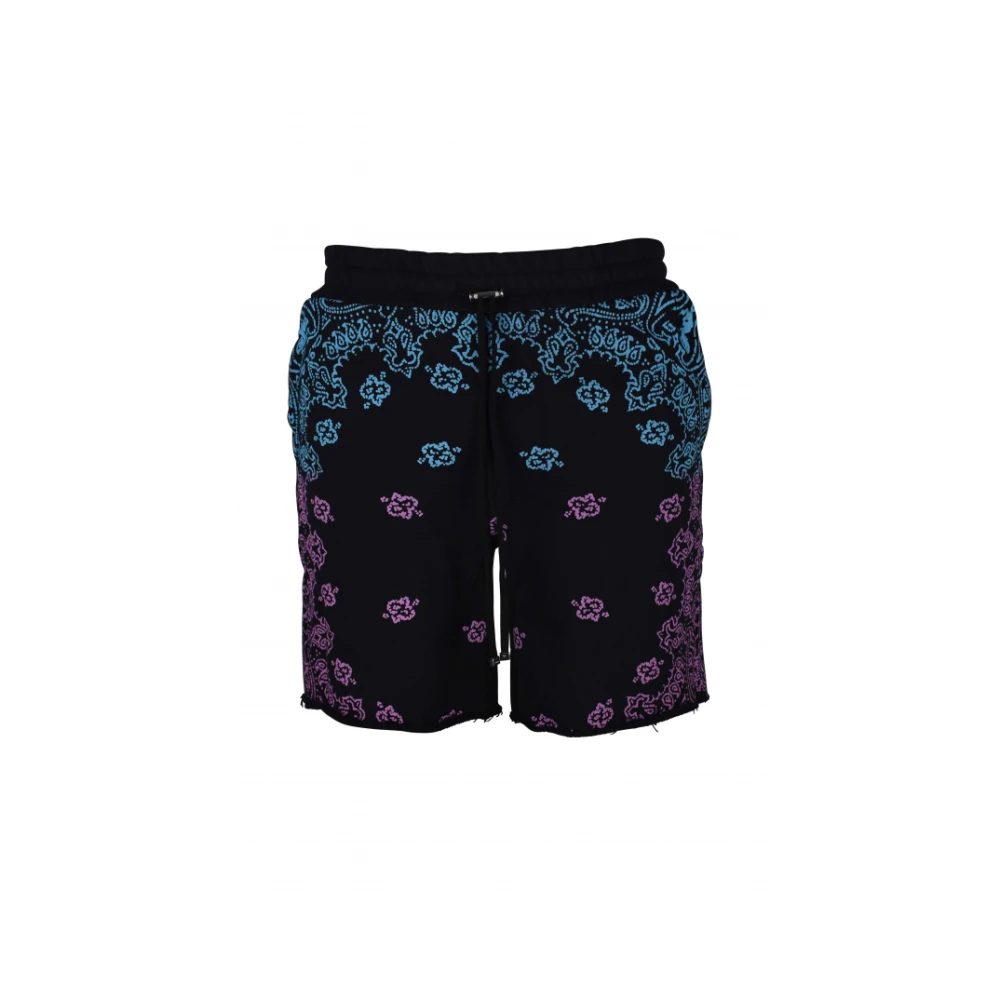 Amiri Zwarte katoenen shorts met bandana-print Black Heren