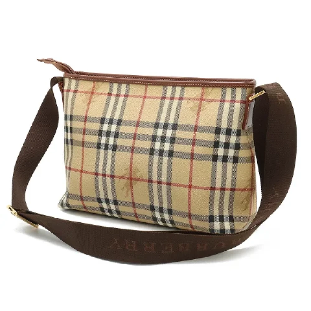 Burberry Vintage Pre-owned Canvas shoulder-bags Beige Dames