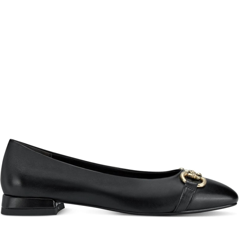 Tamaris Women's Black Leather Ballerinas