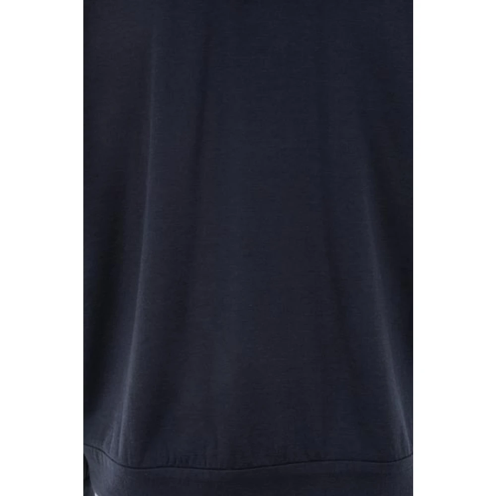 BRUNELLO CUCINELLI Blauwe trui met capuchon en rits Black Dames