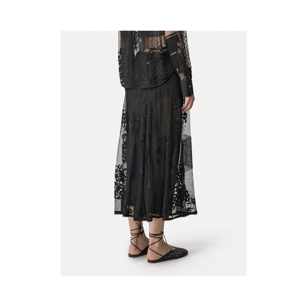 Forte Kant Patchwork Culotte Broek Black Dames