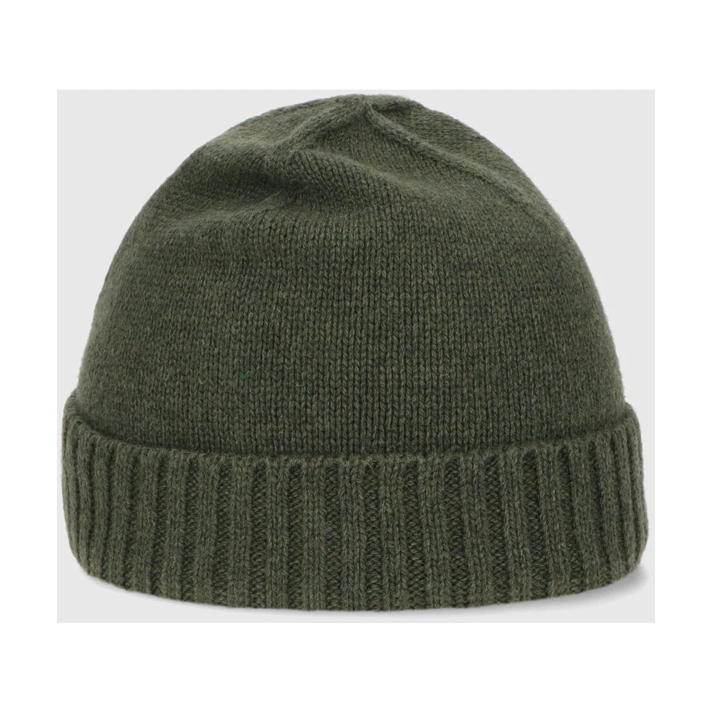 Borsalino Zachte Eco Cashmere Geribbelde Beanie Green Unisex