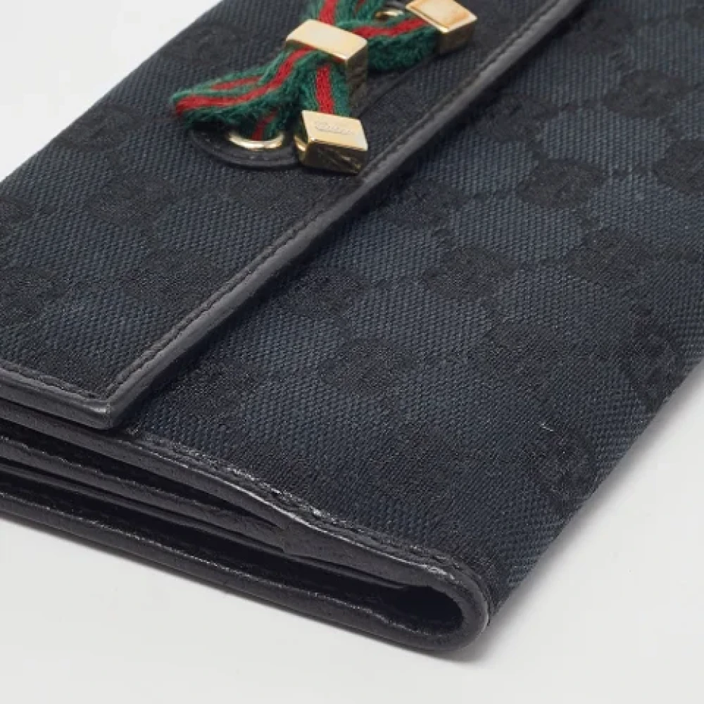 Gucci Vintage Pre-owned Canvas wallets Black Dames