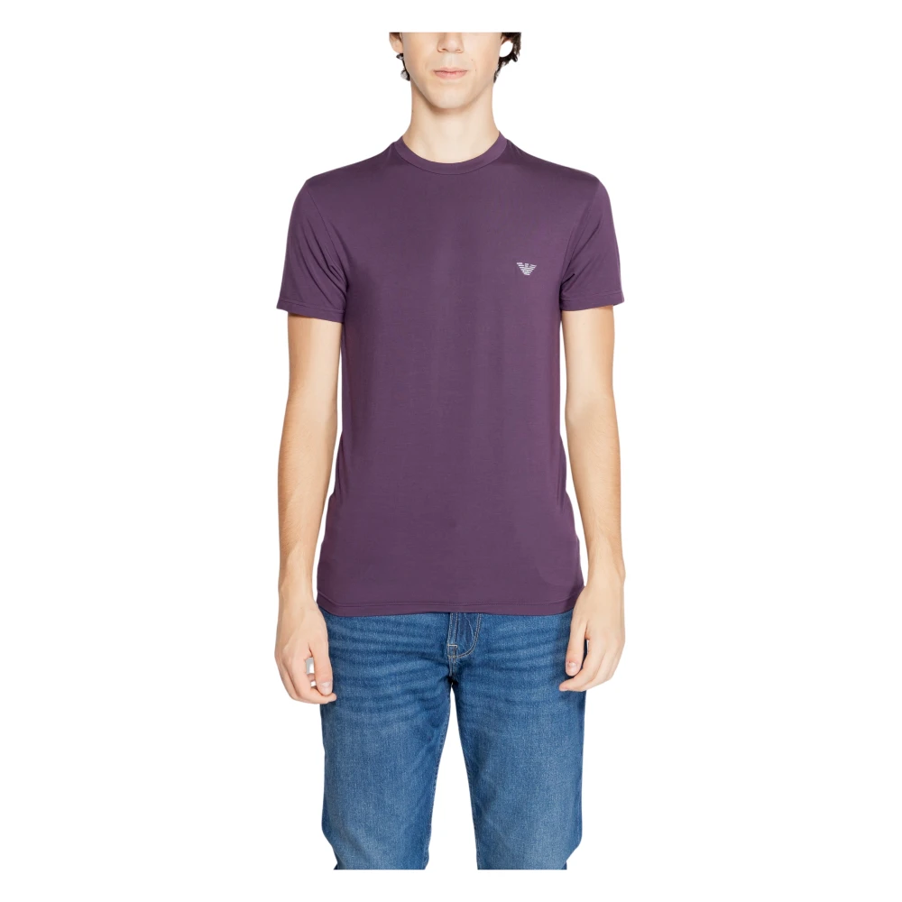 Emporio Armani Paarse Effen Korte Mouwen Herenondergoed Purple Heren