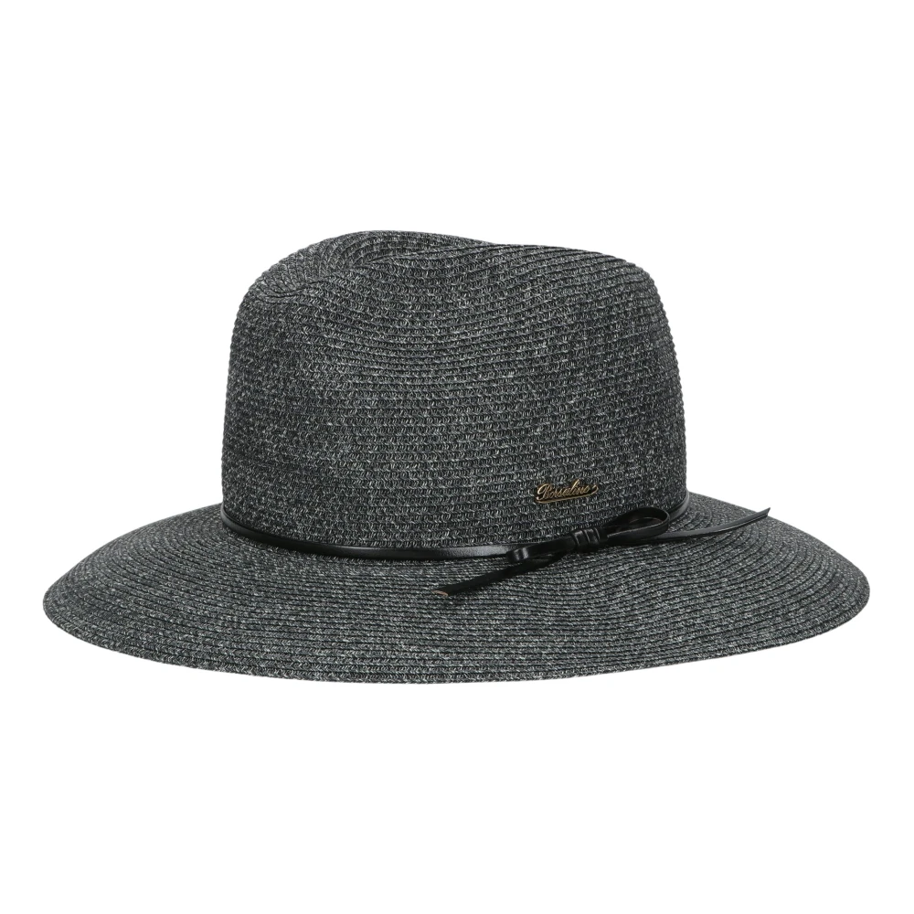Borsalino Gevlochten Papier Hoed Black Heren