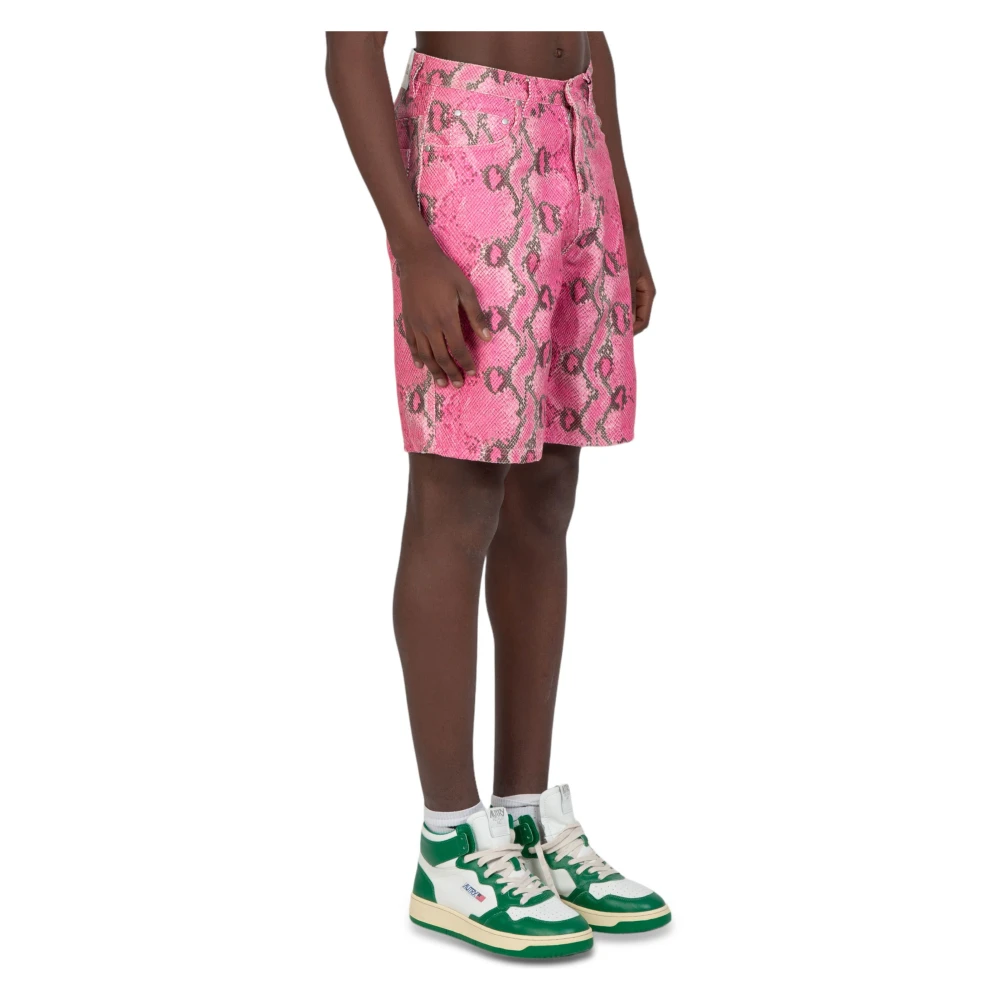 Pleasures Roze Gebroken Rammel Shorts Pink Heren