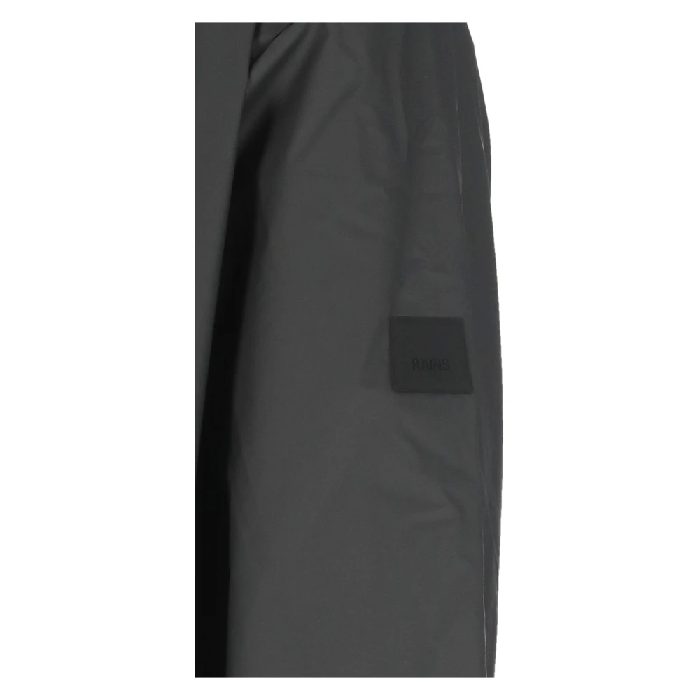 Rains Zwarte Regenjas Met Capuchon Lange Mouwen Rits Black Heren