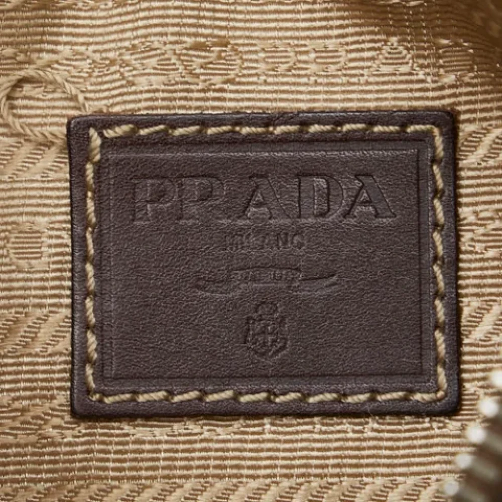 Prada Vintage Pre-owned Canvas pouches Beige Dames