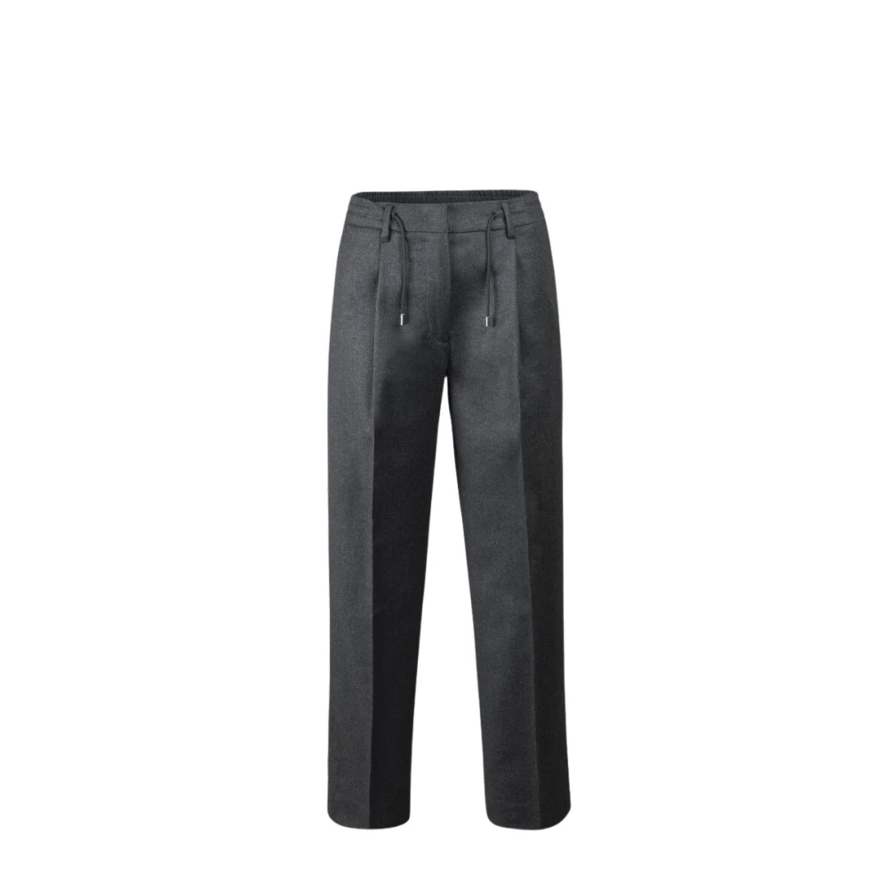 Moorer Women's Gray Straight Trousers, M, Antonia-Lxw Trousers