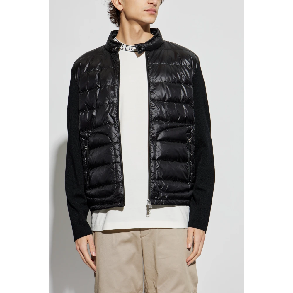 Moncler Vest met dons inzetstuk Black Heren