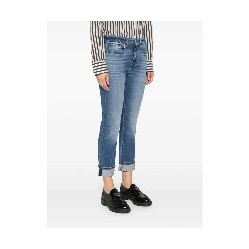7 For All Mankind Slim Fit Jeans Donkerblauw Blue Dames