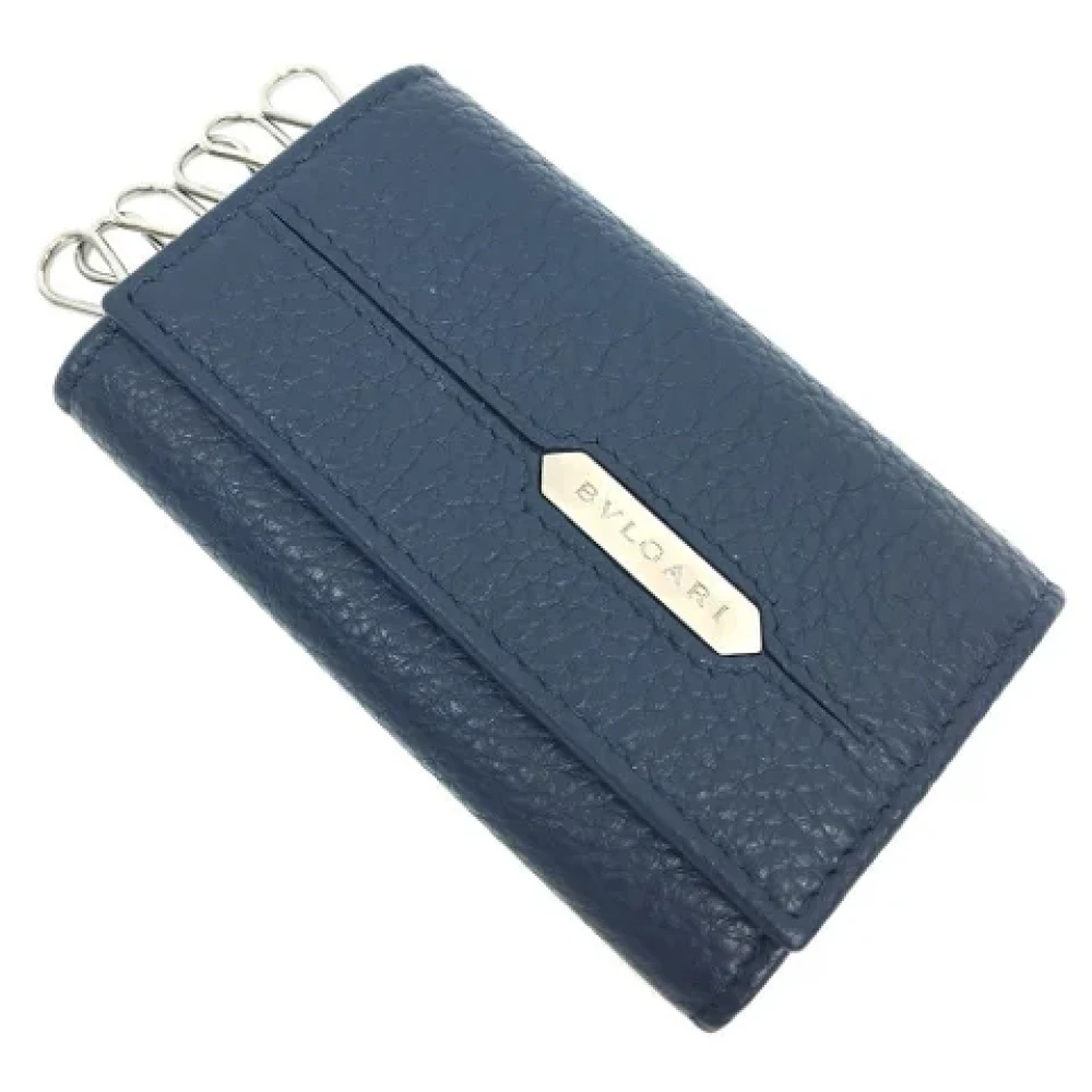 Bvlgari Vintage Pre-owned Leather wallets Blue Dames